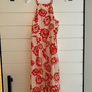 TOPSHOP ORANGE FLORAL PANT ROMPER ⭐️ Size 6